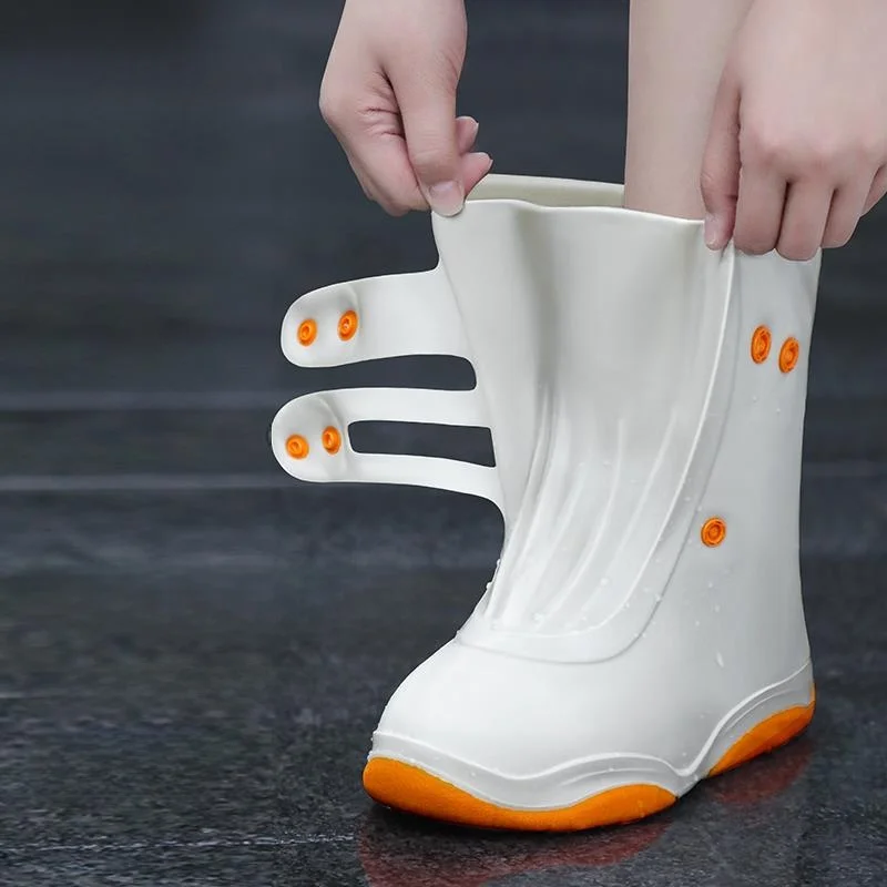 

Утолщенные силиконовые чехлы для обуви от дождя, водонепроницаемые, нескользящие, для женщин, для весенне-осеннего сезона, средней высоты, для походов и активного отдыха
