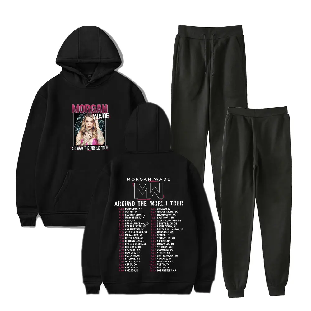 

Morgan Wade Around The World Tour 2024 Hoodie Suit Casual Pullover 2 Pieces Sets Long Sleeve Man/Woman Hip Hop Hoodies