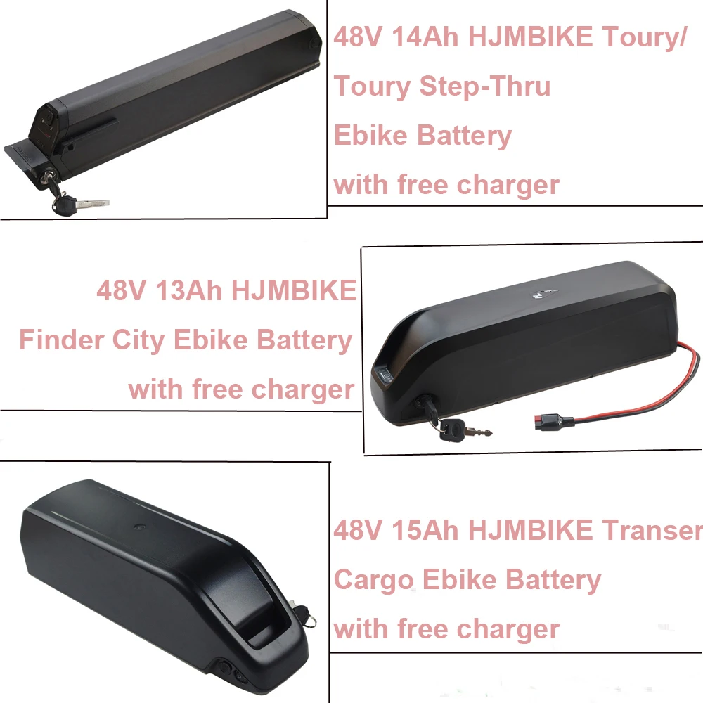 

HJMBIKE E-Bike Battery 48V 13Ah 14Ah 15Ah 672Wh 720Wh HJM Toury Step-Thru Finder City Transer Electric Cargo Bike Li-ion Battery