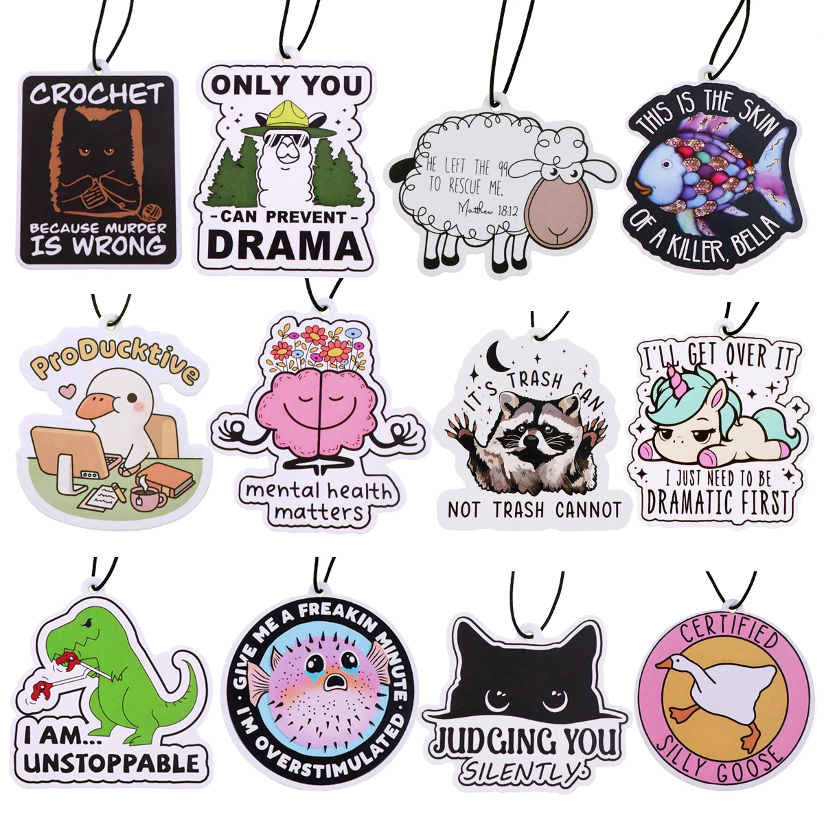 

Racoon Quotes Fragrant Paper Auto Interiors Animals Car Fragrance Cabinet Bedroom Air Freshener Hangings Solid Perfume Gifts