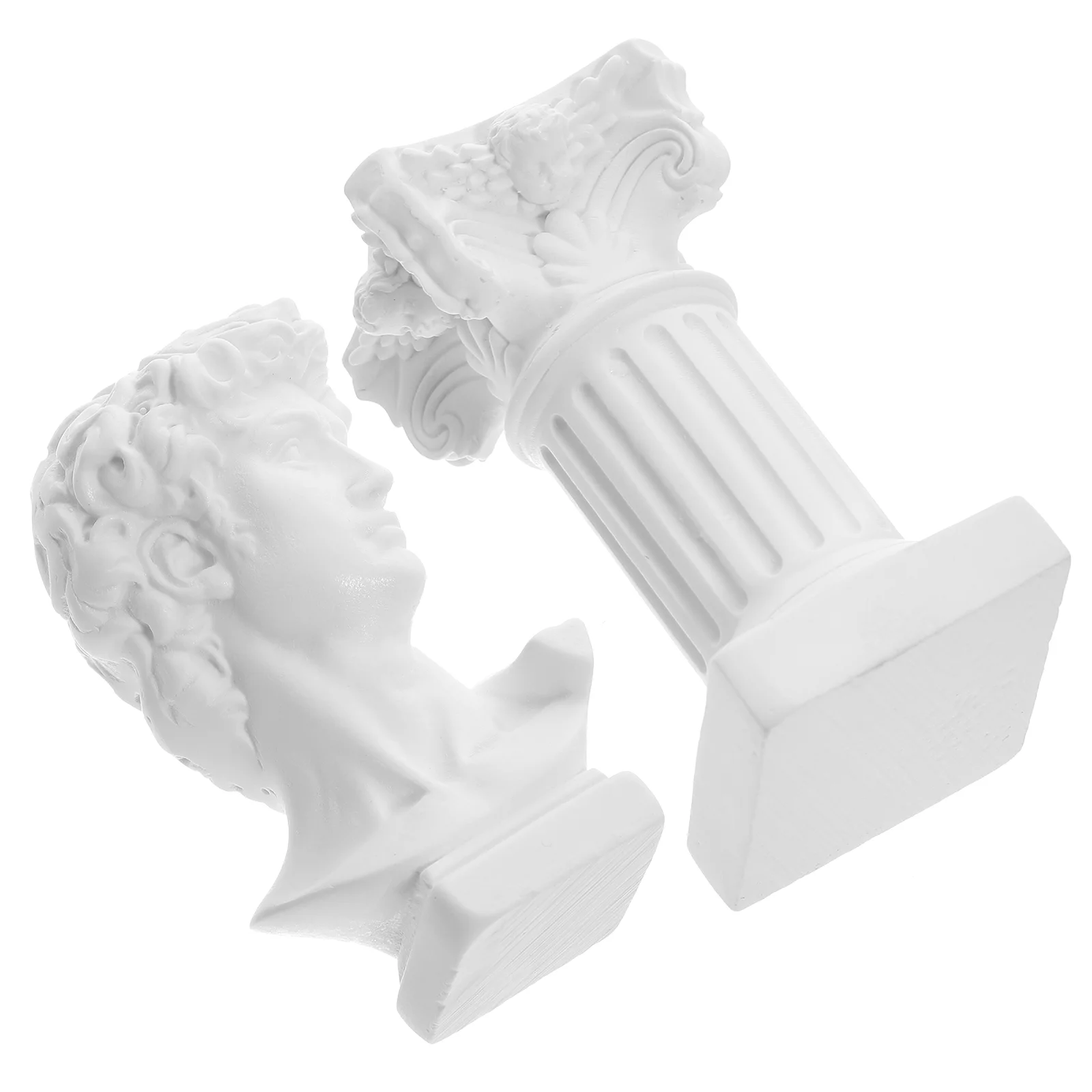 Greek Statue Bust Resin Mythology Sculpture White Roman Pillars Greek Columns David Head Artist Figurine Roman