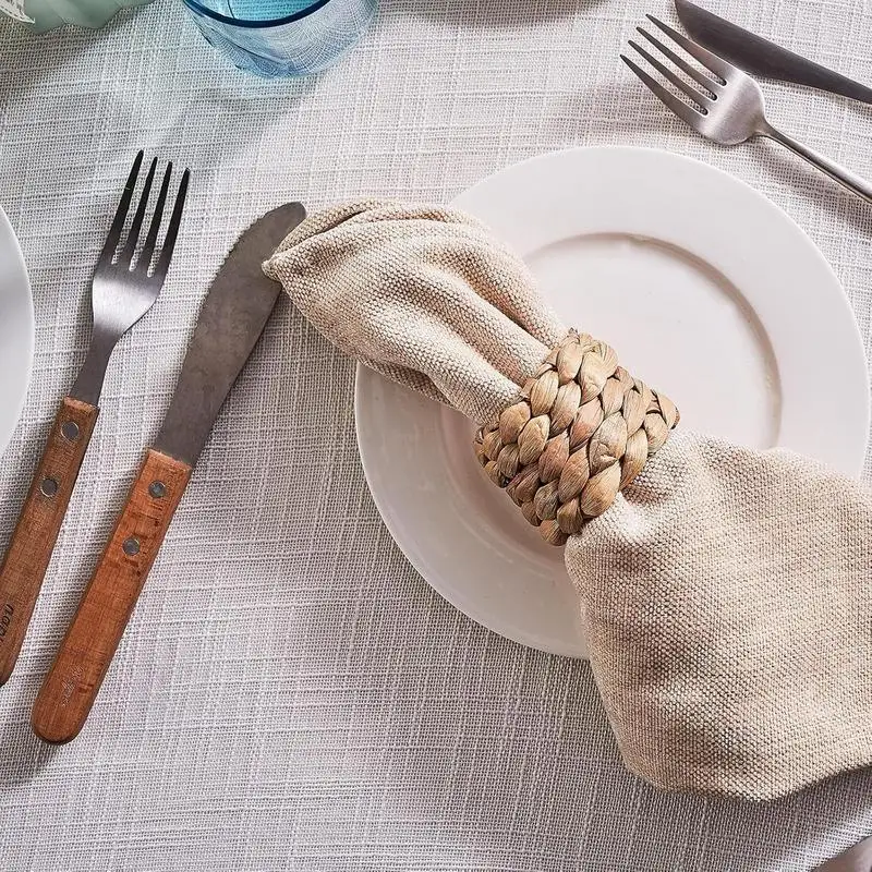 Woven Napkin Rings 6X Farmhouse Grass Napkin Ring Napkin Holder Artificial Fall Napkin Rings Table Setting Decoration For