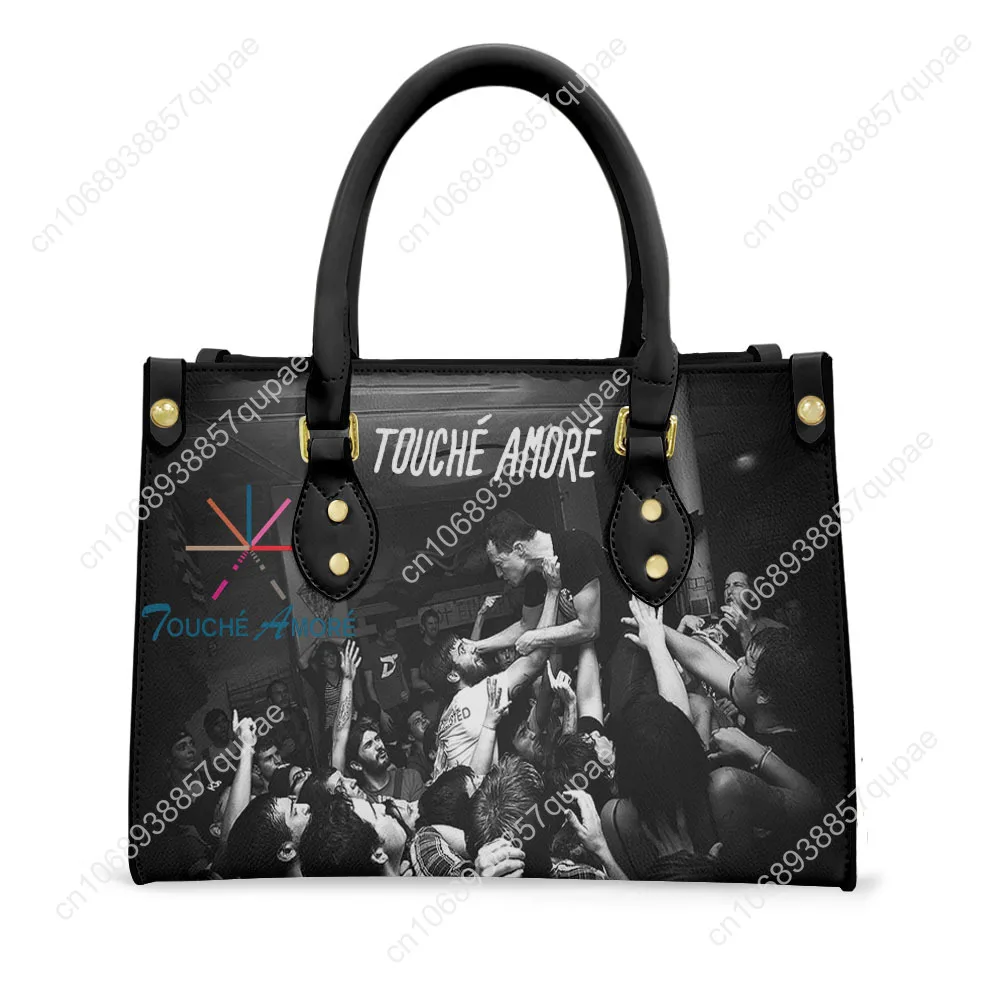 Touché Amoré Rock Band Tote Bag Purse Womens Mens Personalized Text Image PU Leather Handbag Business Shopping Gift Bags