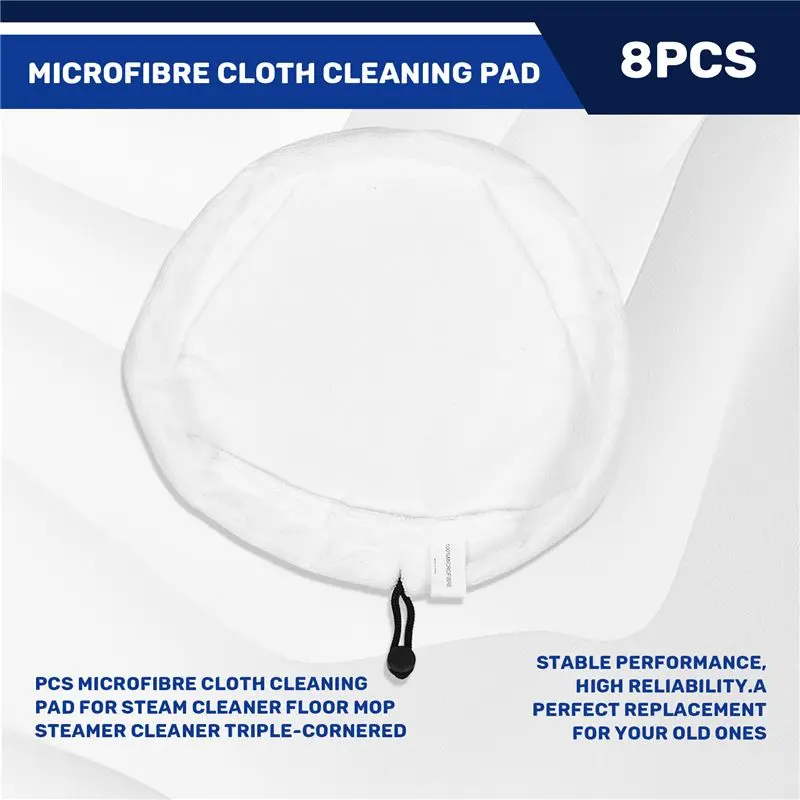 8Pcs Microfibre Cloth Cleaning Pad For Steam Cleaner Floor Mop Steamer Cleaner Triple-Cornered Replaceme Top-Rated