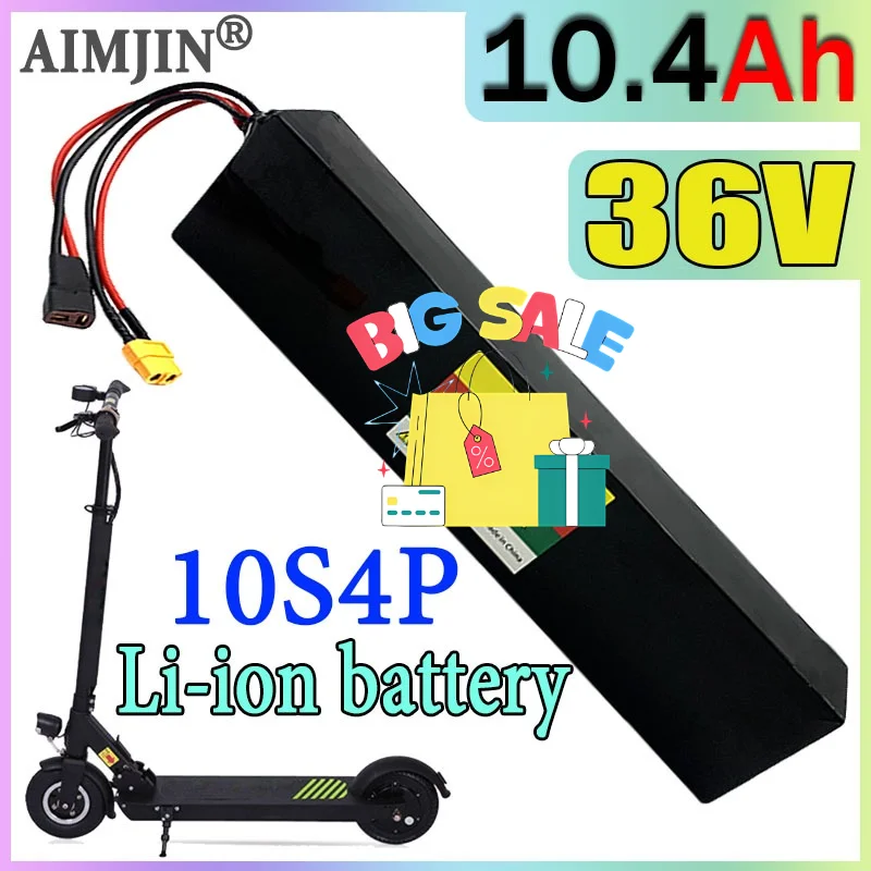 

Electric Scooter 36V 10400mAh 10S4P Lithium Battery Pack 18650 Cells with BMS for 750W-1000W Scooters
