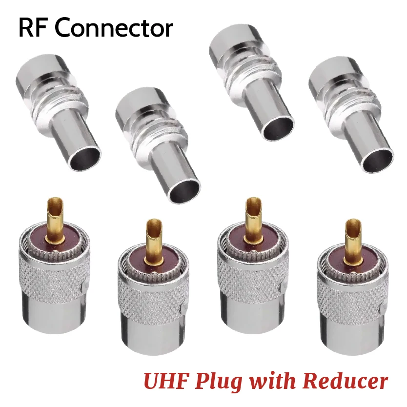 RG58 RG59 RG6U Coaxial Cable UHF PL259 Male Plug with Reducer Screwed Coupling Connector