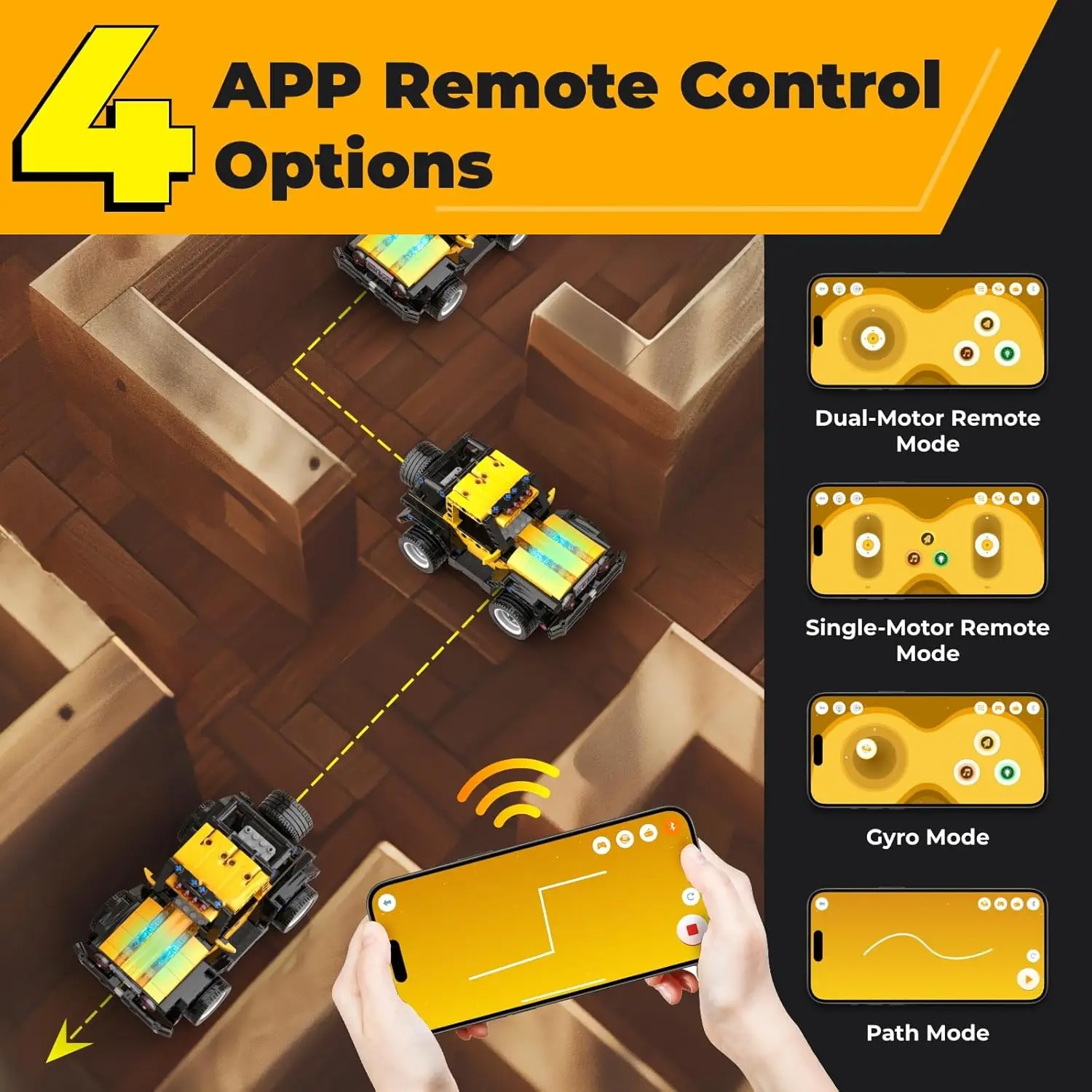 Apitor Robot R Smart Robot Bausatz und Aufbewahrungsbox 4-in-1 authentische funktionale programmierbare App-Fernbedienung Autospielzeug