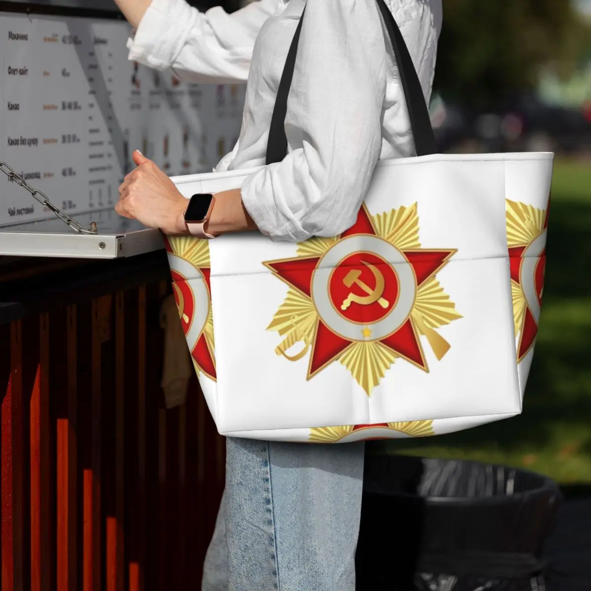 

CCCP Star Soviet Union USSR Beach Tote Bag Sport Gym Yoga Duffle Large Tote Bag Women Travel Bag Fitness bag