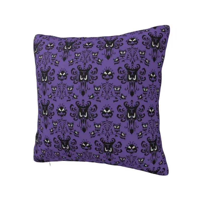 Nordic Haunted Mansion Cushion Cover for Sofa Velvet Halloween Ghost Happy Haunts Throw Pillow Case Living Room Decoration