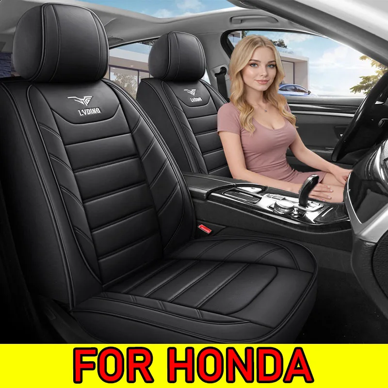 

Чехлы на автомобильные сиденья FOR HONDA из искусственной кожи, полный комплект 5-местных универсальных водонепроницаемых и износостойких