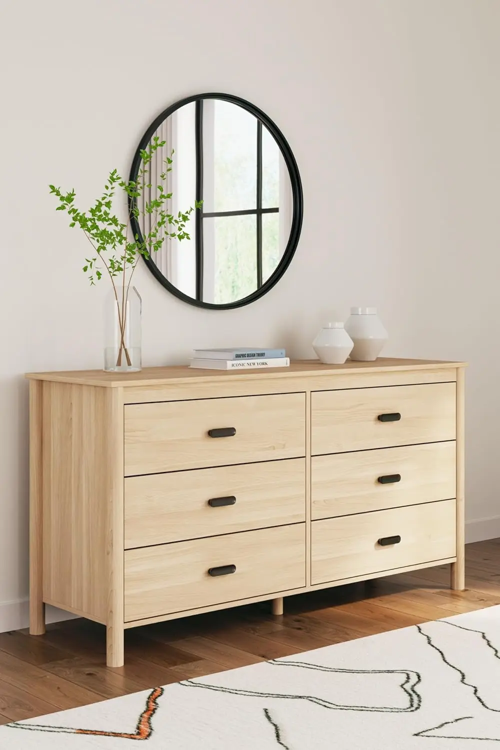 Signature Design by Ashley Cabinella Casual 6-Drawer Dresser with Safety Stop, Light Brown