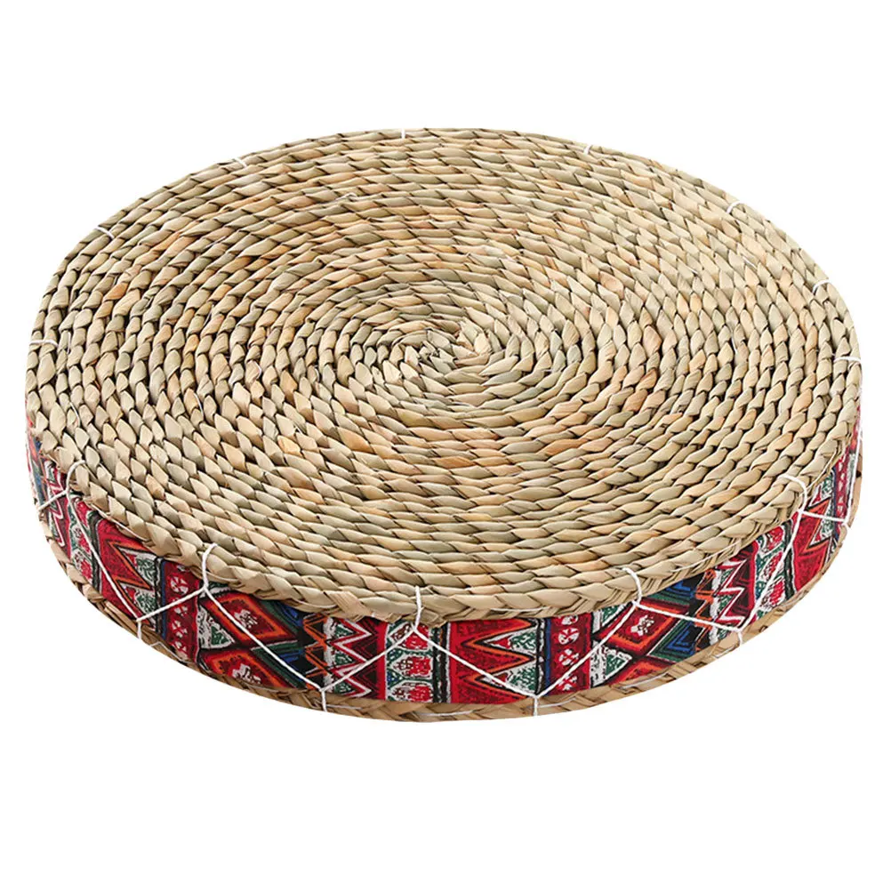 

Round Braided Cushion Straw Woven Seat Cushion 16 Inch Floor Mat For Bedroom Japanese Style Meditation Pillow Yoga Floor Pad