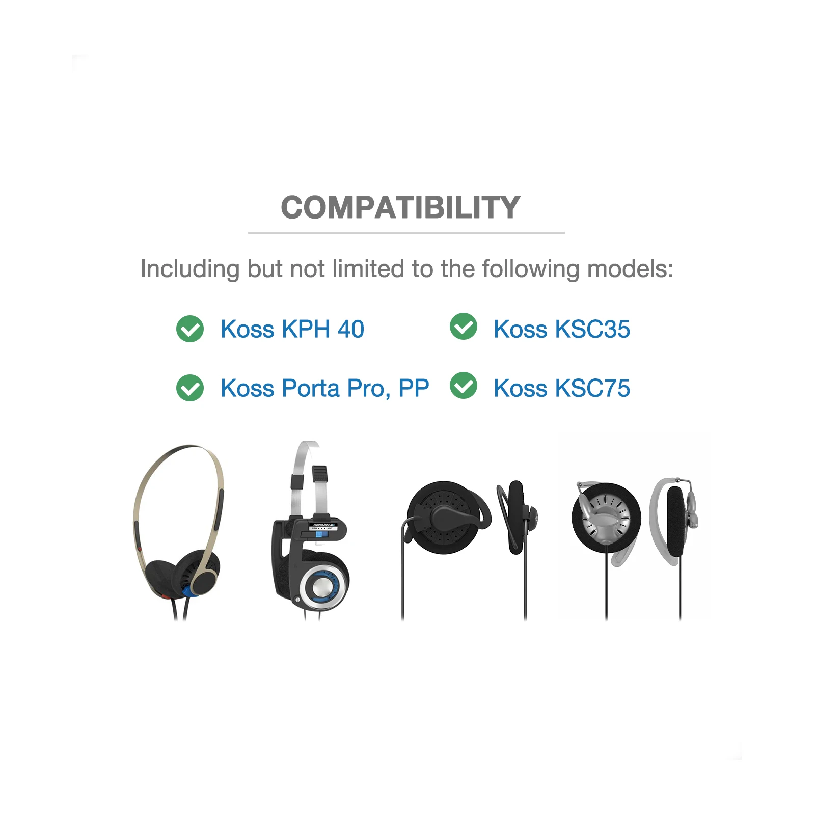 Dây Đeo Đầu Đầu Miếng Lót Đầu Gối Cho KOSS Porta Pro PP KSC35 KSC75 KSC55 Tai Nghe Di Động Lông Phiên Bản