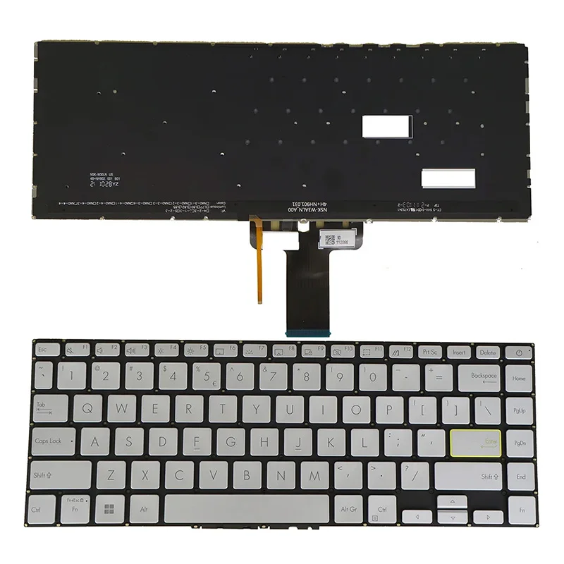 Teclado para Asus VivoBook S14- S433 S433EA S433EQ S433FA S433FL S433JQ X421 X421JQ X421IA X421EQY X421JPY X421FAY EUA Reino Unido Espanhol