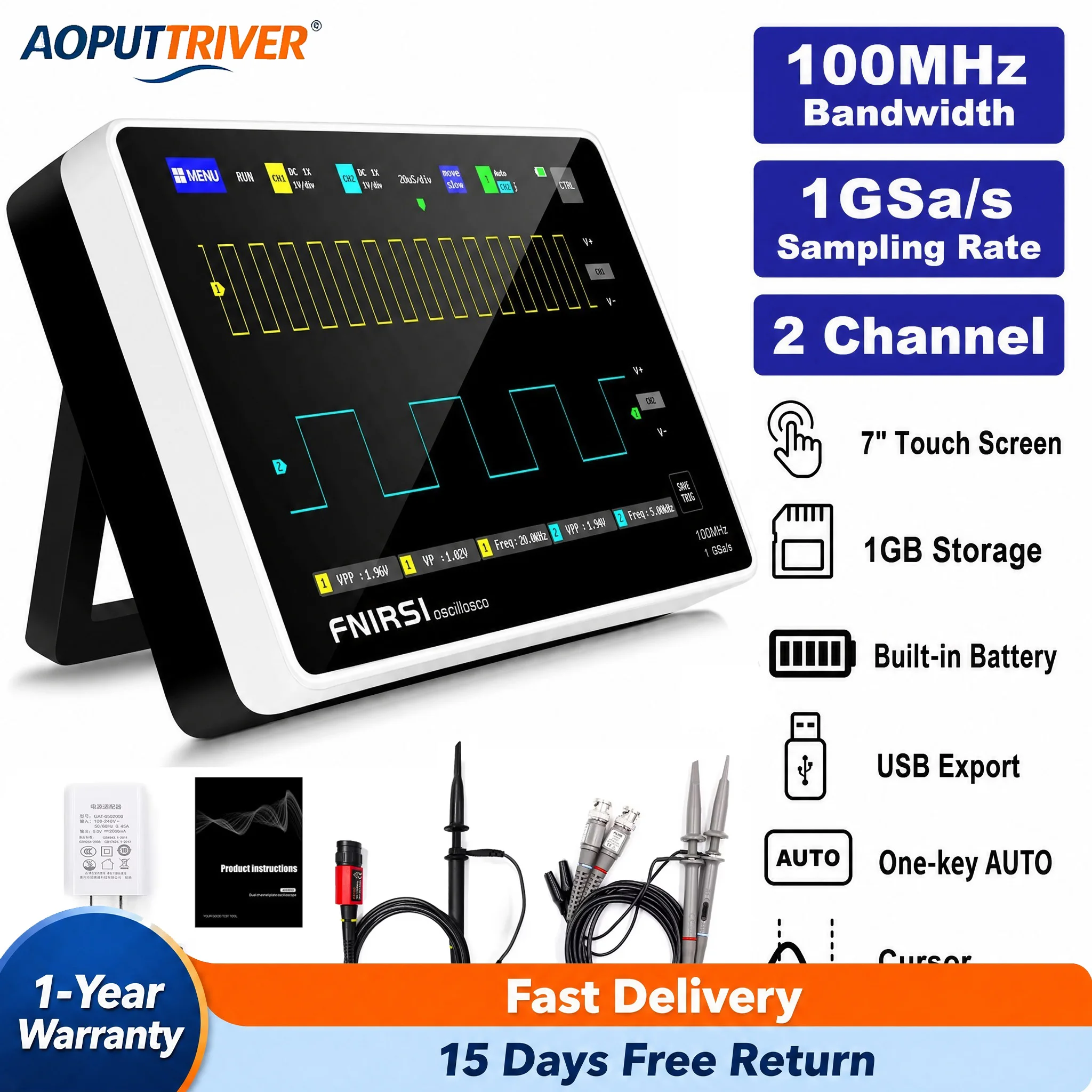 FNIRSI 1013D, Osiloskop Tablet - Handheld Tablet Oscilloscope Touchscreen 100Mhz ulasan dan harga