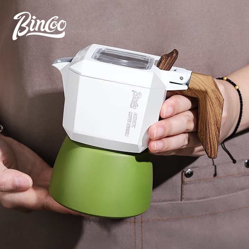 

BINCOO 2 Cups Double Valve Moka Pot Espresso Coffee Pot Set Household Small Hand Grinder Coffee Maker
