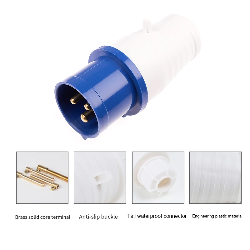 Industrial Plug Aviation Socket 16/32A Connector 3-Core 4-Core 5-Phase Four-Wire 380V Explosion-Proof Plug Connection