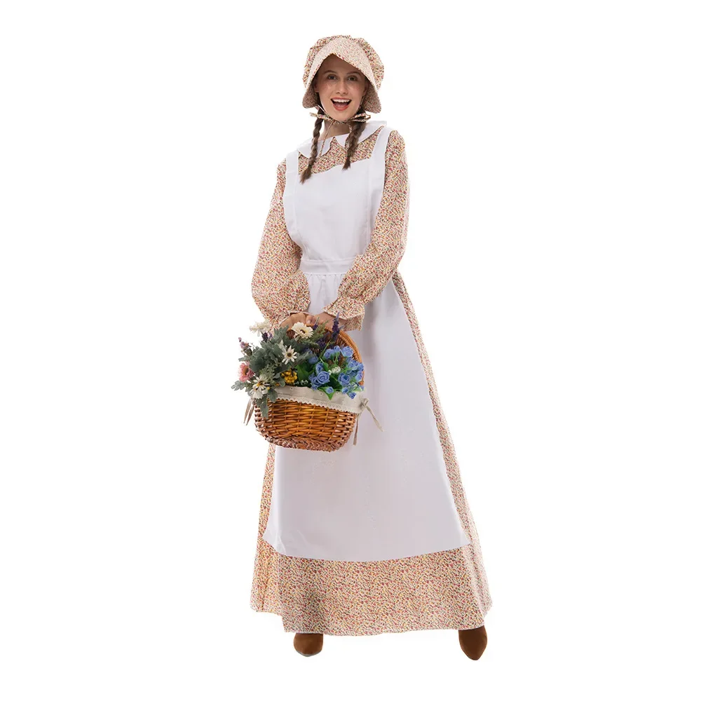 

Halloween Party Costume Peasant Woman Fresh Field Style Stage Costume