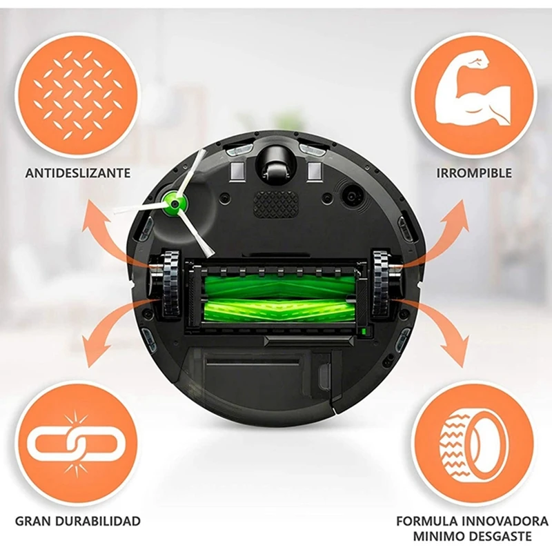 Tire skin for IROBOT ROOMBA Wheels Series 500, 600, 700, 800 and 900 Anti-Slip, Great Adhesion and Easy Assembly.