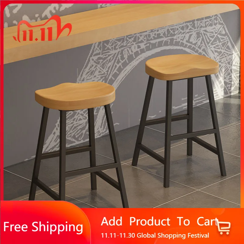 

Lazy Relaxing bar stools Minimalist Vintage Luxury Dressing Modern wooden stool silla bar Living Room Entrance Hall Furniture
