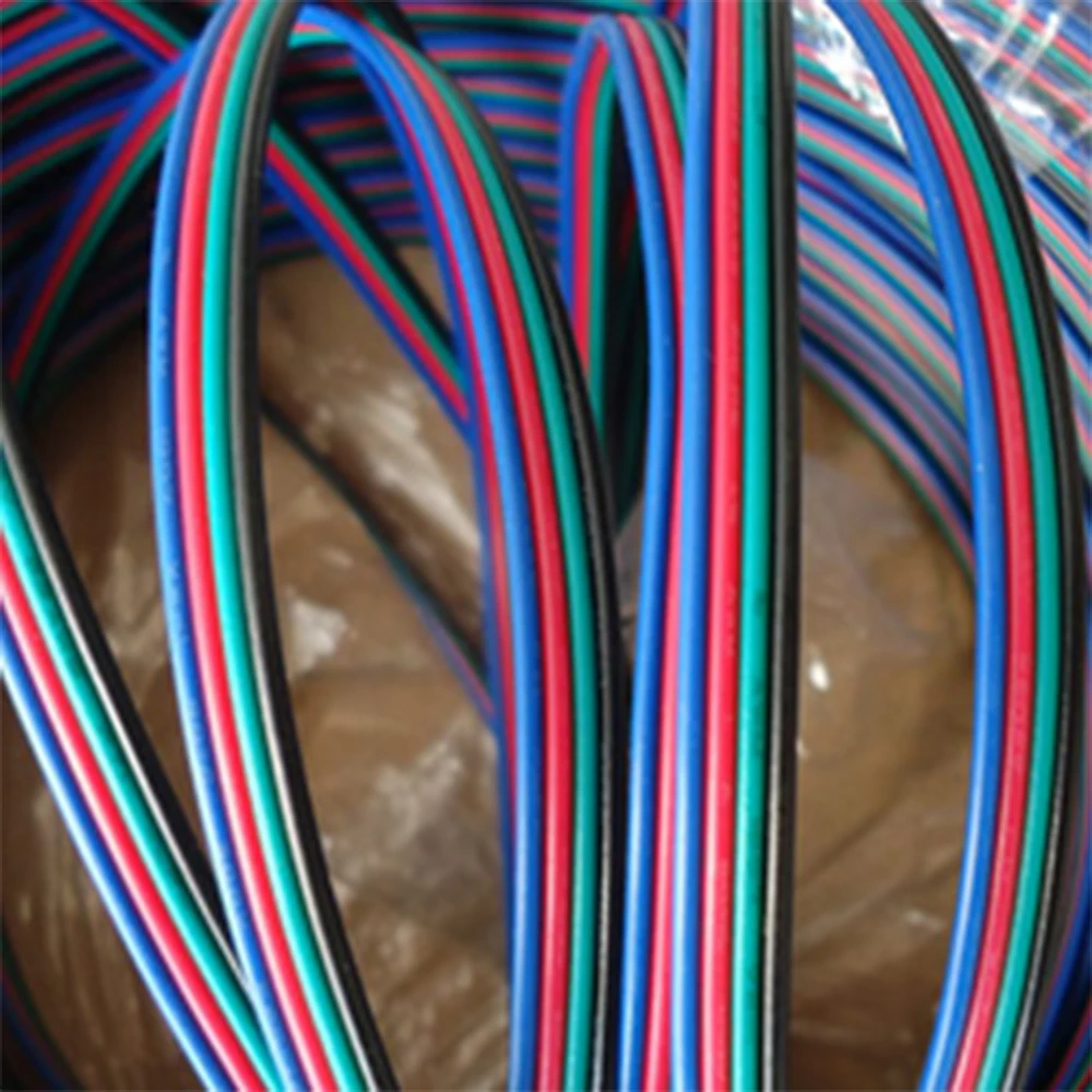 

10 м 22 AWG 4P RGB Световая панель Репетиционная линия Светодиодный светильник с кабелем Светодиодный модуль Кабель освещения 4-жильный провод