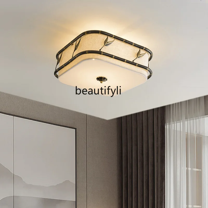 New Chinese Ceiling Lamp Tea Room Square Minimalist Creative Master Bedroom Dining Room Lamps