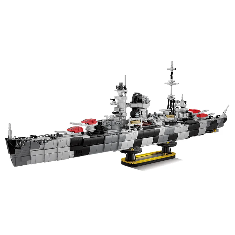 

World Wars Germany Military Admiral Hipper Class Cruiser Ship Building Block Ww2 Army Forces Figure Vehicle Brick Toy With Light