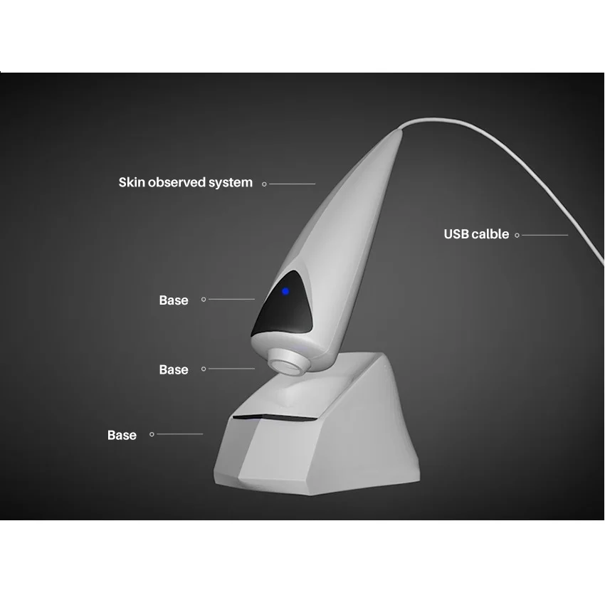 2024 Portable Spanish English French Multi Languages Skin UV Analyzer Machine Facial Skin Testing Examination Magnifier Device