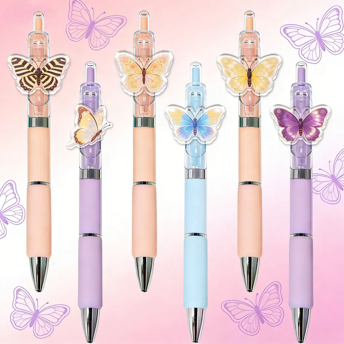 

Набор из 6/13 разноцветных двухцветных прозрачных ручек-бабочек, милые канцелярские принадлежности для студентов, идеально подходят для вечеринок
