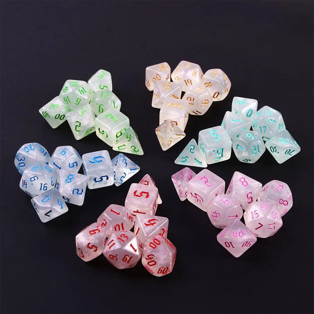 

7 Pcs/set Gift Family Party Resin Desktop Game Entertainment Playing Games Game Dice Game Polyhedral Dices Dice