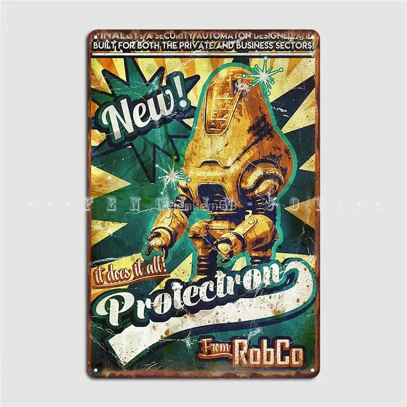 Protectron ad metal sign cinema garage mural printing wall decor tin sign posters