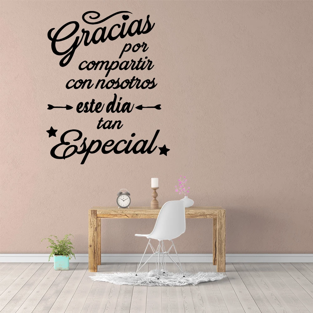 1 pc Spanish phrase Wallsticker Vinyl Wall Sticker Home Decor Stickers for kids room Background Wall Art Decal Drop Shipping