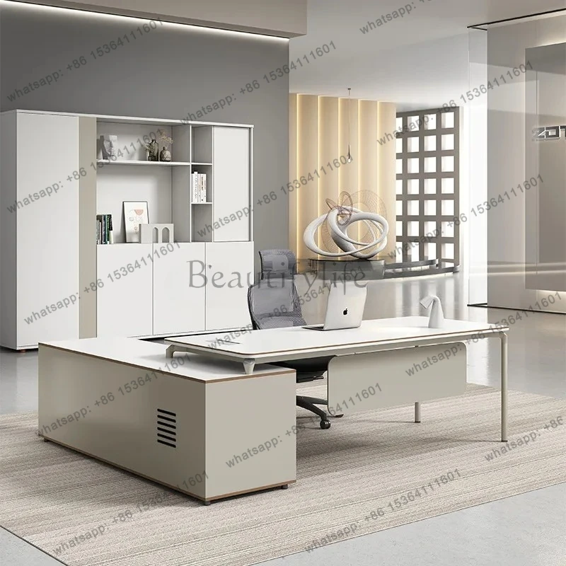 Office Furniture Steel and Wood Simple Modern Office Desk for Executives and Managers