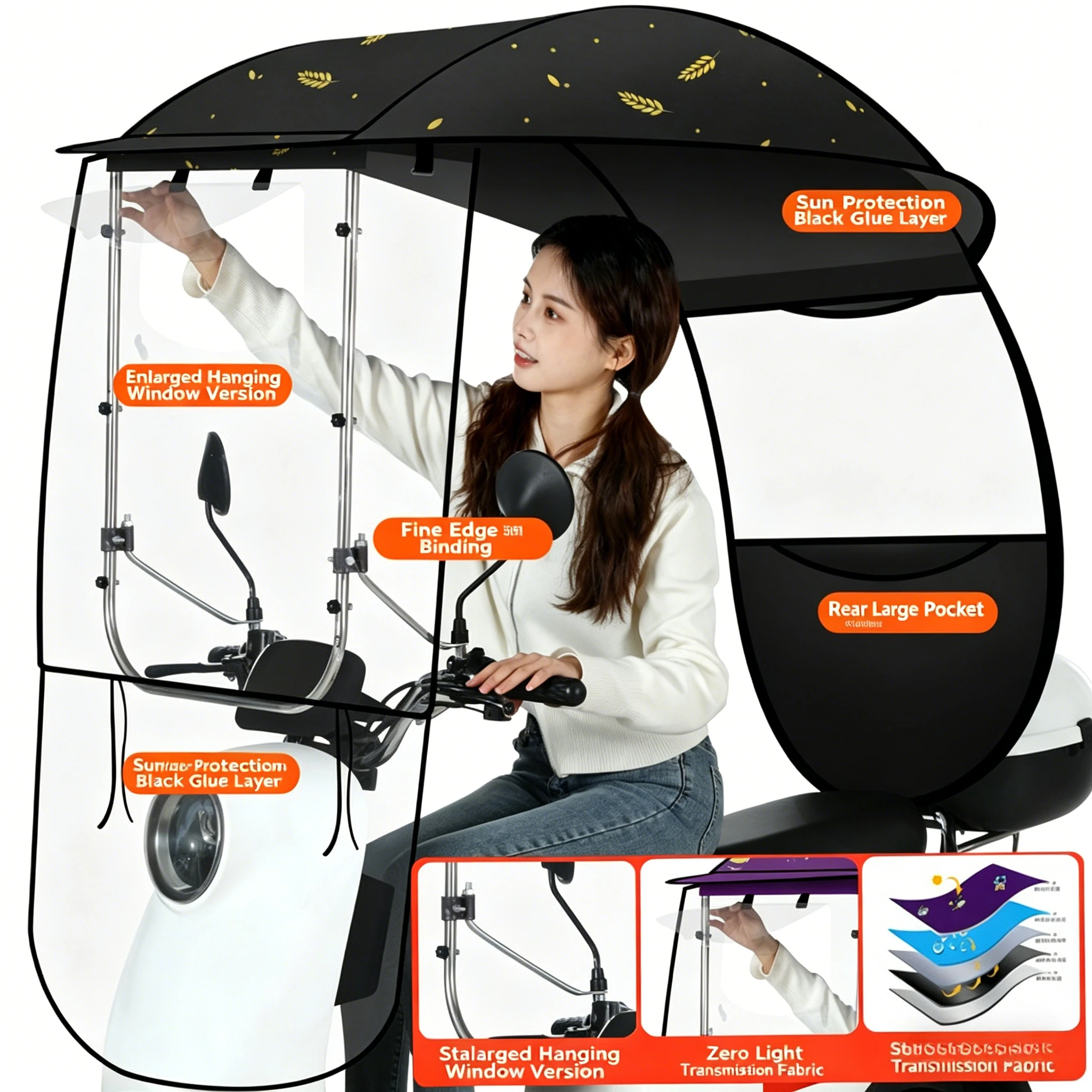 Nouvelle housse de protection contre la pluie pour scooter électrique, pare-soleil, auvent imperméab