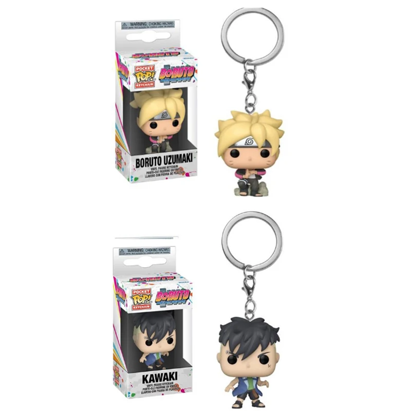 Funko Pop Japanese Anime Boruto Uzumaki Kawaki Keychain Toy Action Vinyl Figure Pocket Pop Keychain Toys for Kids Children