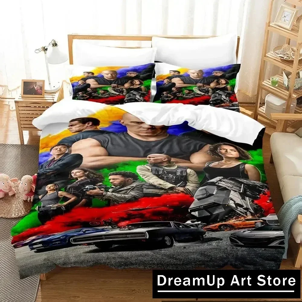 3D Print Fast and Furious Bedding Set Cute Quilt Cover Bed Cover With Pillowcase Twin Single Queen King Size Boys Adult Home