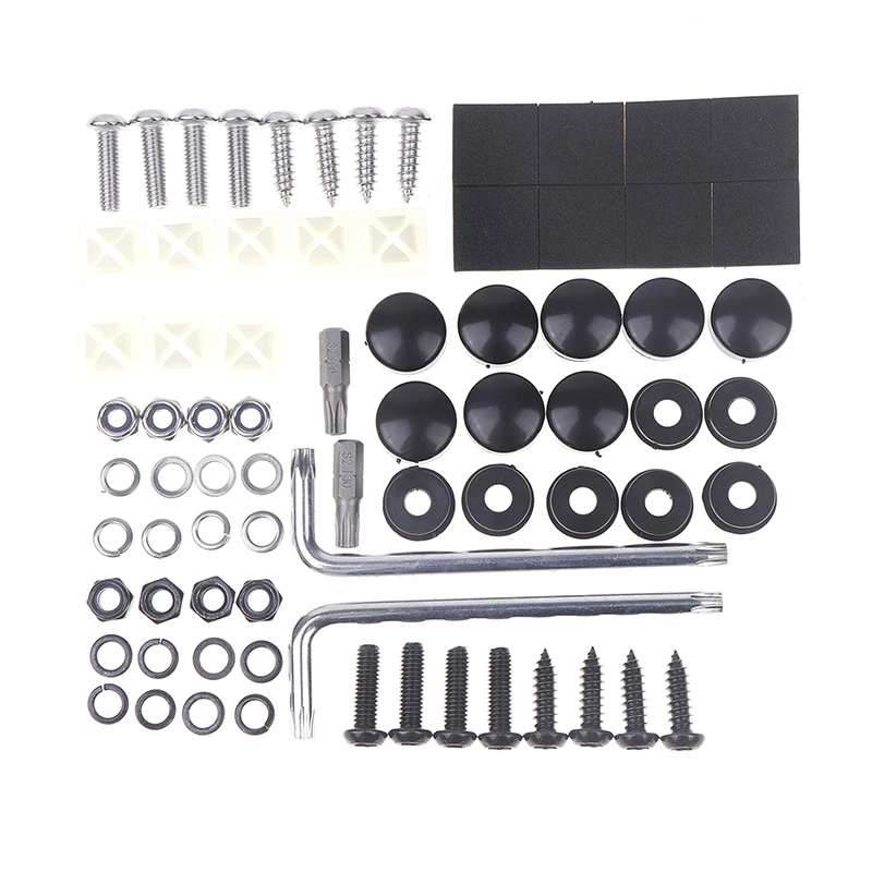 Fastener Nut License Plates Front Rear Frame Covers Screw Kit Anti Theft Frames Universal Anti Theft License Plate Screw Kit