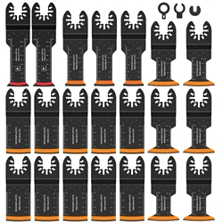 21Pcs Oscillating Saw Blades High Carbon Steel Multitool Blades Sharp Wear Resistant Oscillating Tool Fast Cutting Saw Blades