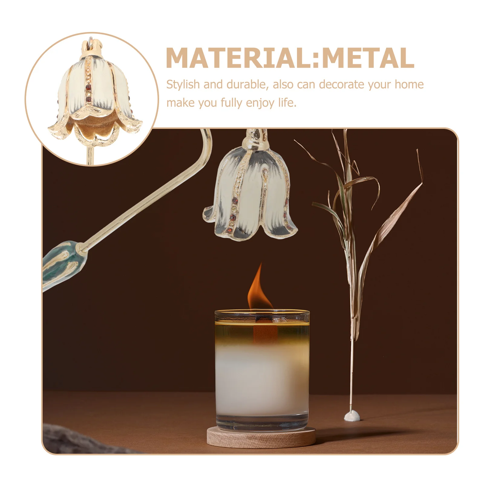 

Snuffer With Long Handle For Scented Aromatherapy Jar Tea Light Candles Flame Extinguisher Tool Home Decor