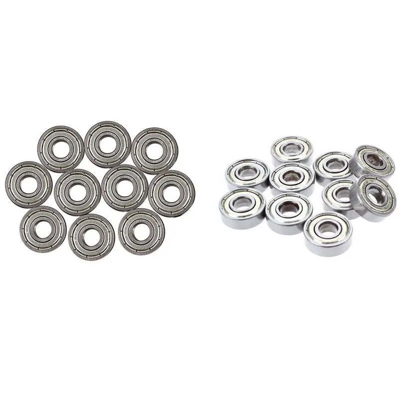 20 Pcs Ball Bearings Miniature Deep Groove Ball Bearings Bearing Steel 608ZZ 8 X 22 X 7Mm & 607ZZ 19 X 7 X6mm