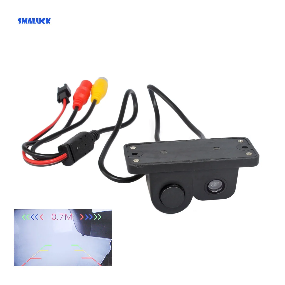 

SMALUCK Waterproof Packing Radar Sensor Car Reverse Rear View Car Camera Wide Angle for Parking Assistance Kit 2 in 1