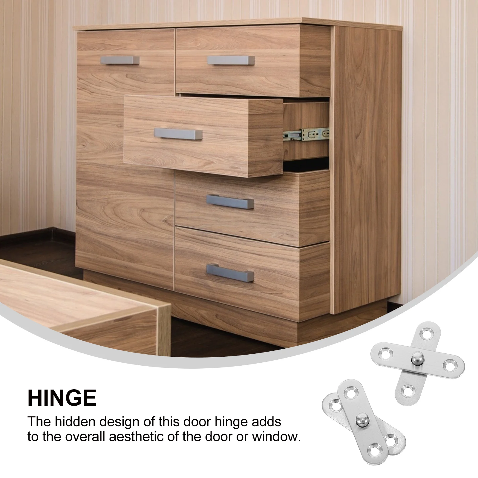 

20 Pcs Rotate Hidden Hinge Black 360 Degree Heavy Duty Stainless Steel Pivot Hinges for Secret Door Furniture Hardware