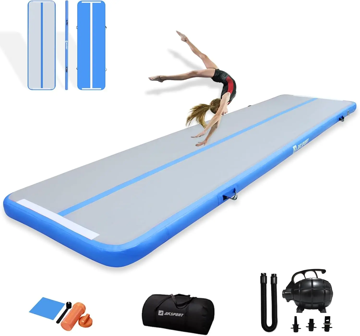 Air Mat Tumble Track 10ft 13ft 16ft 20ft Inflatable Gymnastics Mat Air Tumbling Mat with Air Pump for Home Use/Tumble/Gy