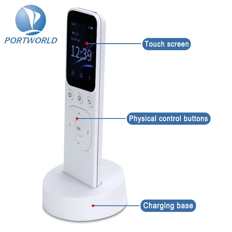 Smart Handheld Touch Screen And Key Control Wifi Smart Screen Tuya IR Mobile Touch Remote Controller With Charging Base