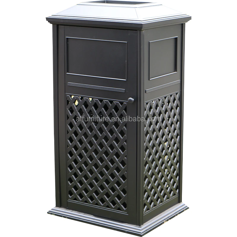 

Открытый ретро-стиль, сад, большая емкость, патио, алюминиевая мусорная корзина, мусорное ведро для двора, общественного коммерческого использования