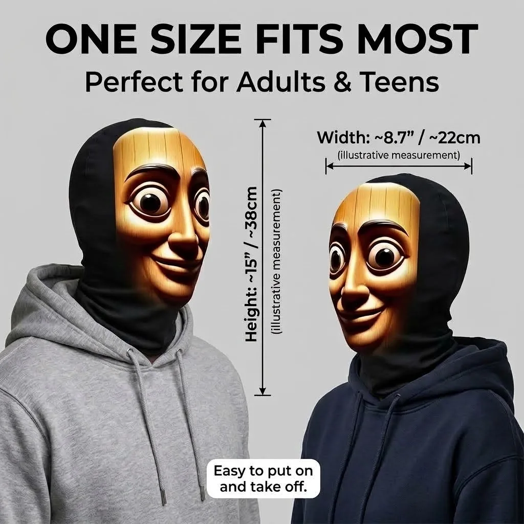 Funny Shanhaijing Monster Mask Wooden Stick Brother Headgear Halloween Cosplay Costume Party Prop Meme Full Head Face Mask Toy - view 3