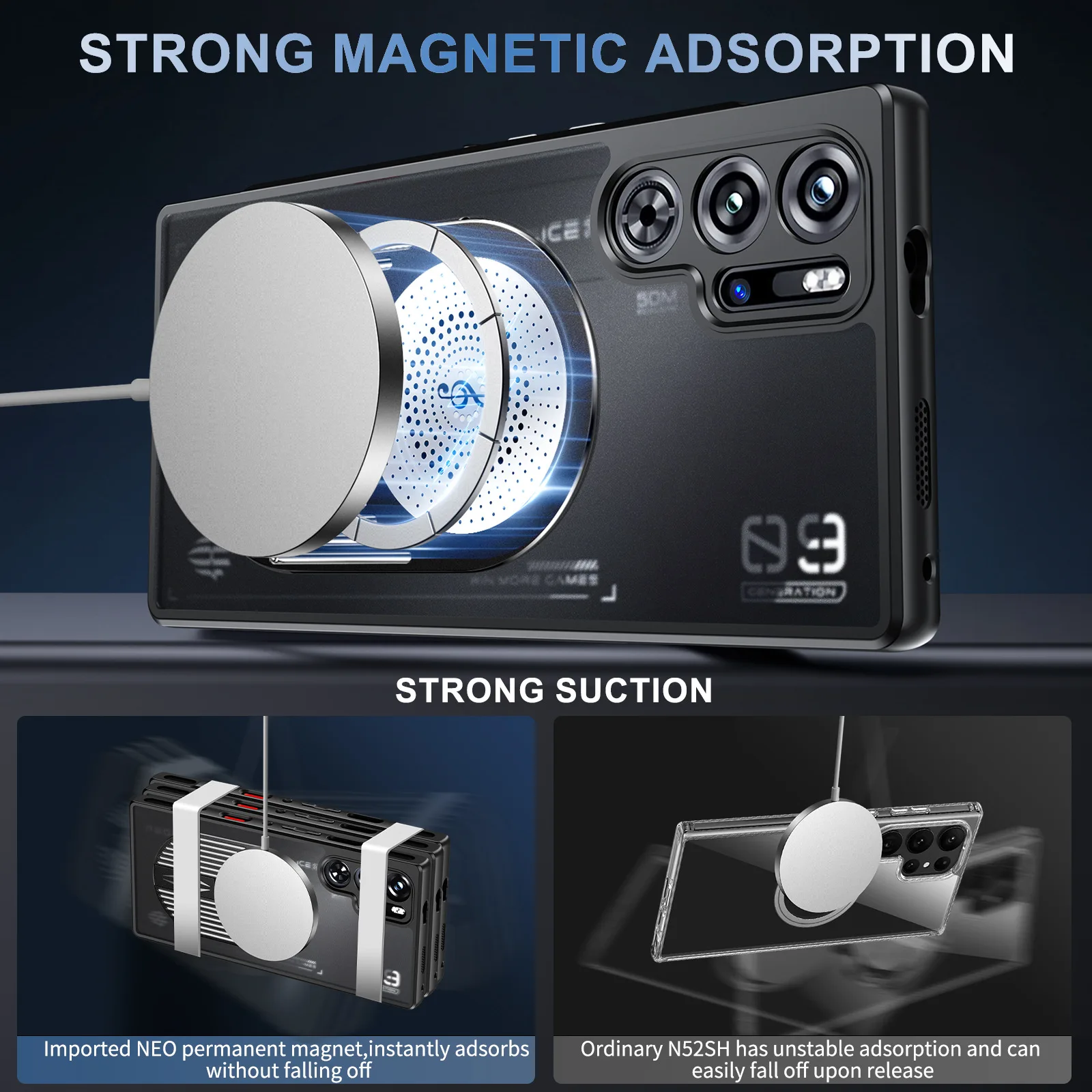 

Противоударный металлический бронированный чехол для ZTE RedMagic 8 9 10 Pro Plus, чехол Magsafe с рассеиванием тепла для RedMagic 10 9 Pro + Plus Fundas