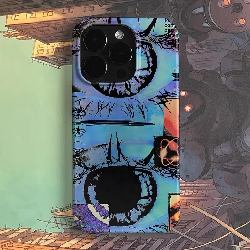 

Blue Art Eye Oil Painting Phone Case for IPHONE 17 Air 16E 15 PROMAX 14 Plus 13 12 MINI 11 PRO 16Plus XR XS Acrylic Phone Cover