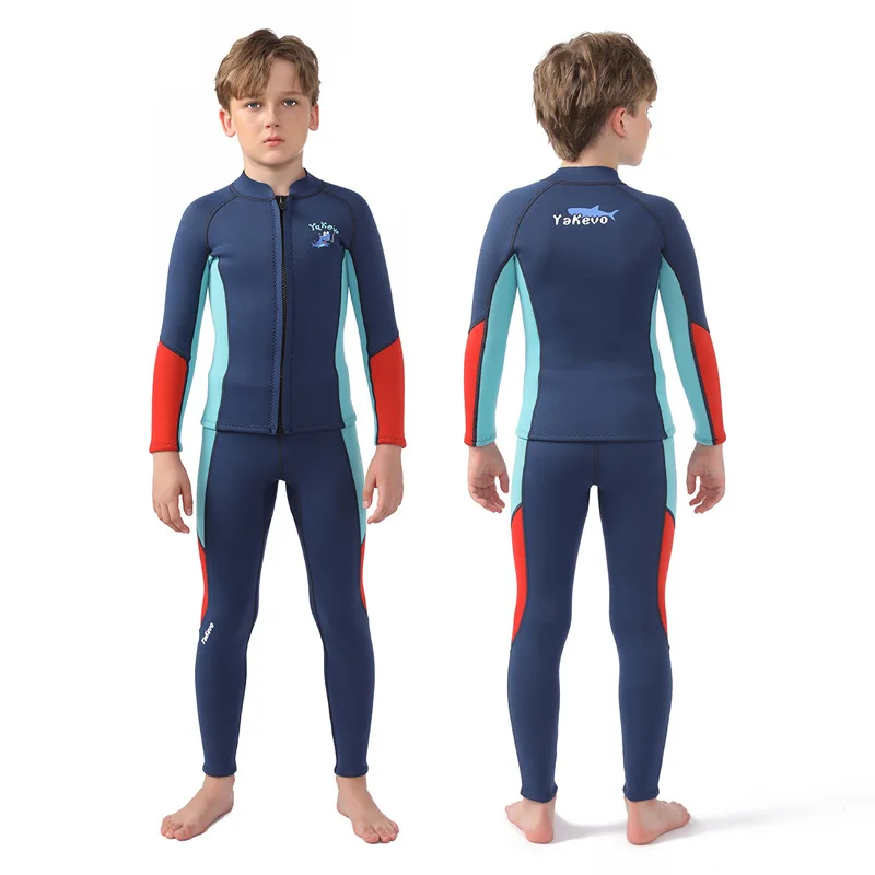 Children's Wetsuit 2.5mm Boys' Split Swimsuit Warm Long Sleeve Sunscreen Surf Snorkeling Suit Women's