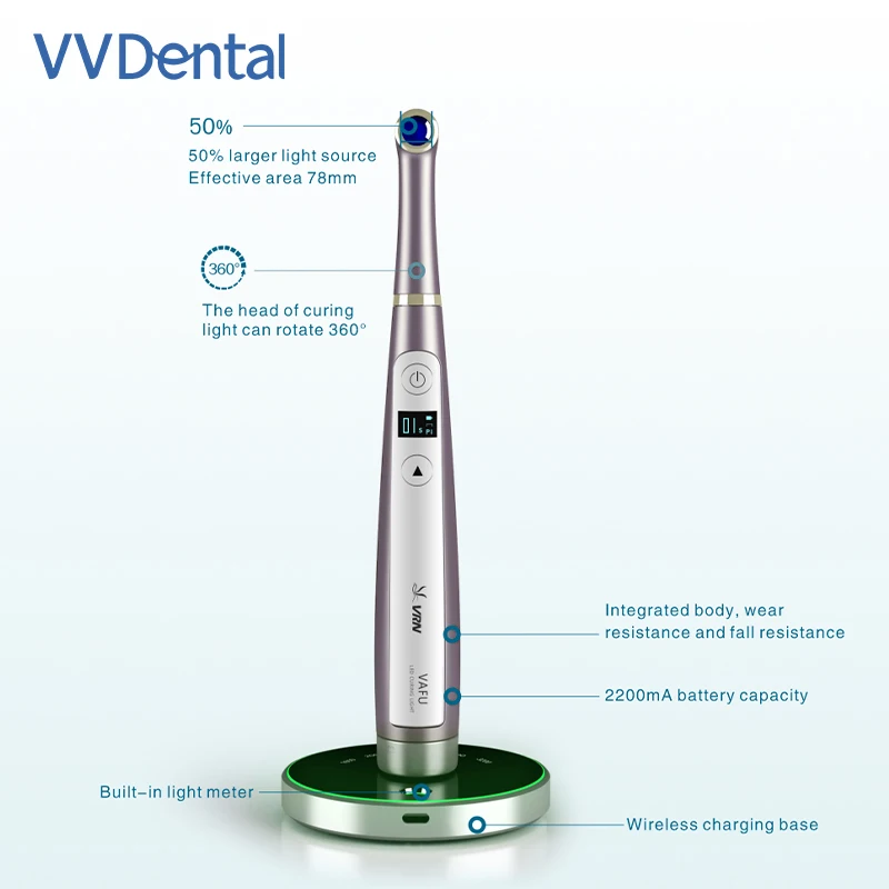 Dental Photopolymerize Ultra power 3200mW/cm² Lamp Wireless Base Multi Lens  Curing Light UV Lamp Laser Dentist Polymerization